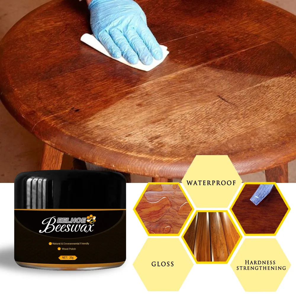 Wood Seasoning Beewax Complete Solution Furniture Care Beeswax Home Cleaning Removes Wax And Dirt Polishes Natural Beeswax#35  Дом и