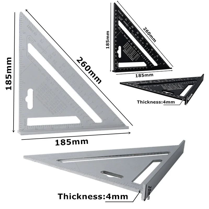 

Tools Triangle ruler High accuracy Aluminum Alloy Protractor Measuring