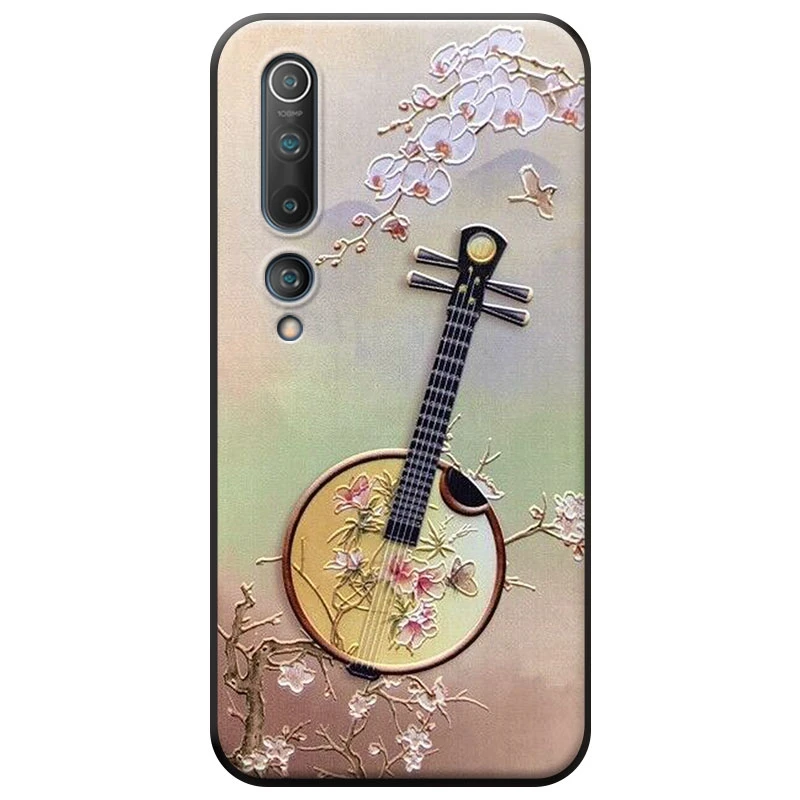 Tassel Case for Xiaomi Mi 11 10 Pro 9 8 A3 10T 9T Mix 2S 3 Redmi K30 K20 Note 7 3D Drawing Embossed Lute Hand Strap Soft Cover | Мобильные