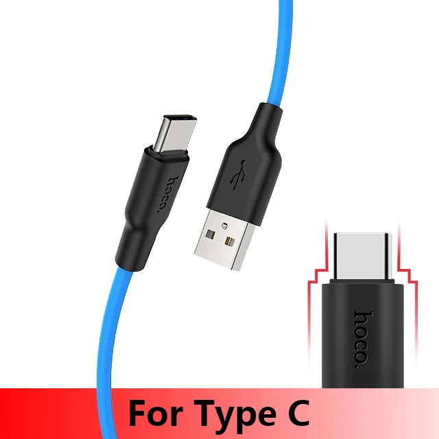 type c cable HOCO X21 Plus Мягкий силиконовый USB кабель для iPhone 11 pro max type-C кабель для samsung Xiaomi huawei Micro кабель 2 м 1 м 0,25 м - Цвет: type c cable