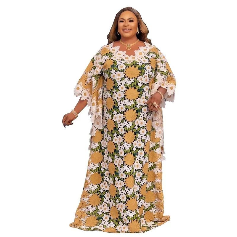 Кружевные африканские платья для женщин большого размера Boubou 2021 Новая