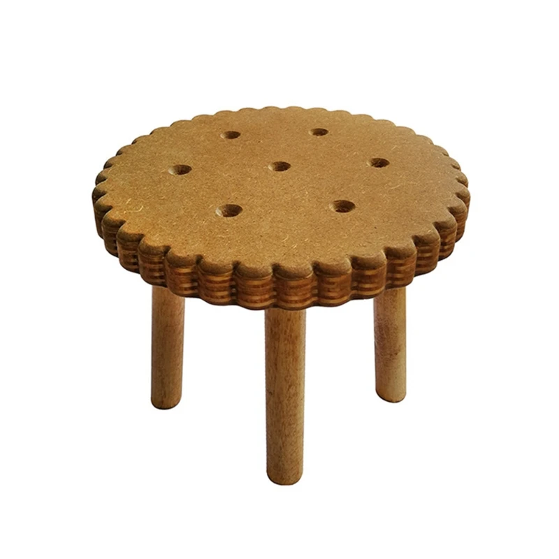 

2 Pcs Newborn Detachable Posing Mini Bed Bedside Table Set Baby Photo Shooting Handmade Wooden Cookie Crib Desk Kit