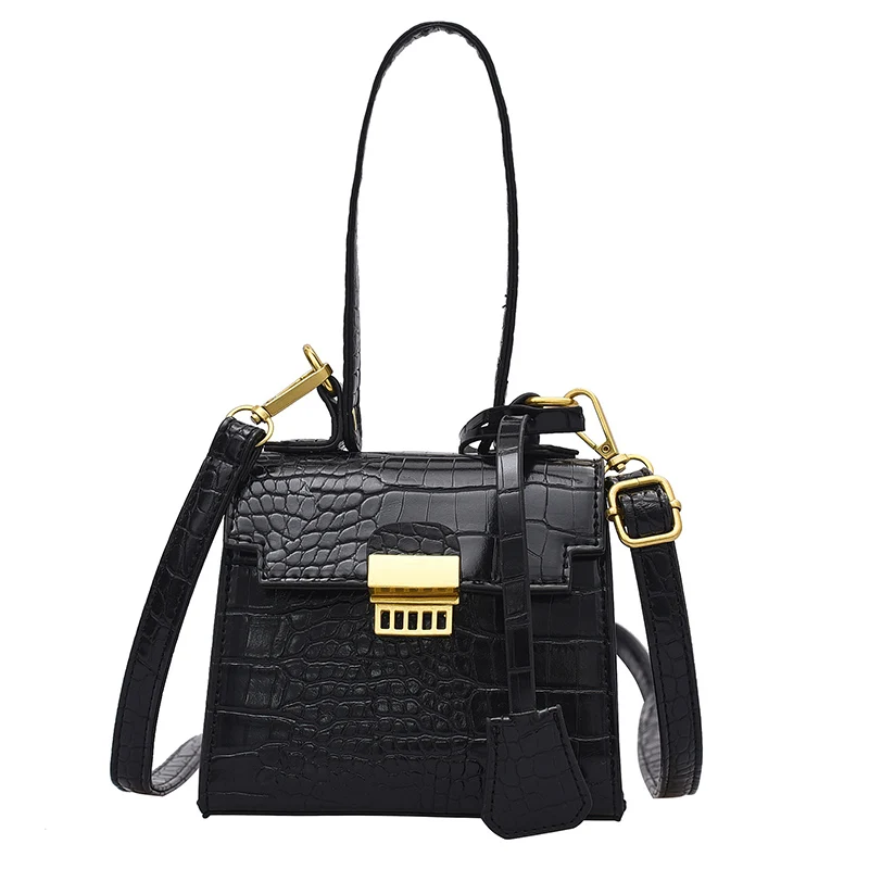 

Crocodile pattern Mini Tote bag 2021 Fashion New High-quality PU Leather Women's Designer Handbag Lock Shoulder Messenger Bag