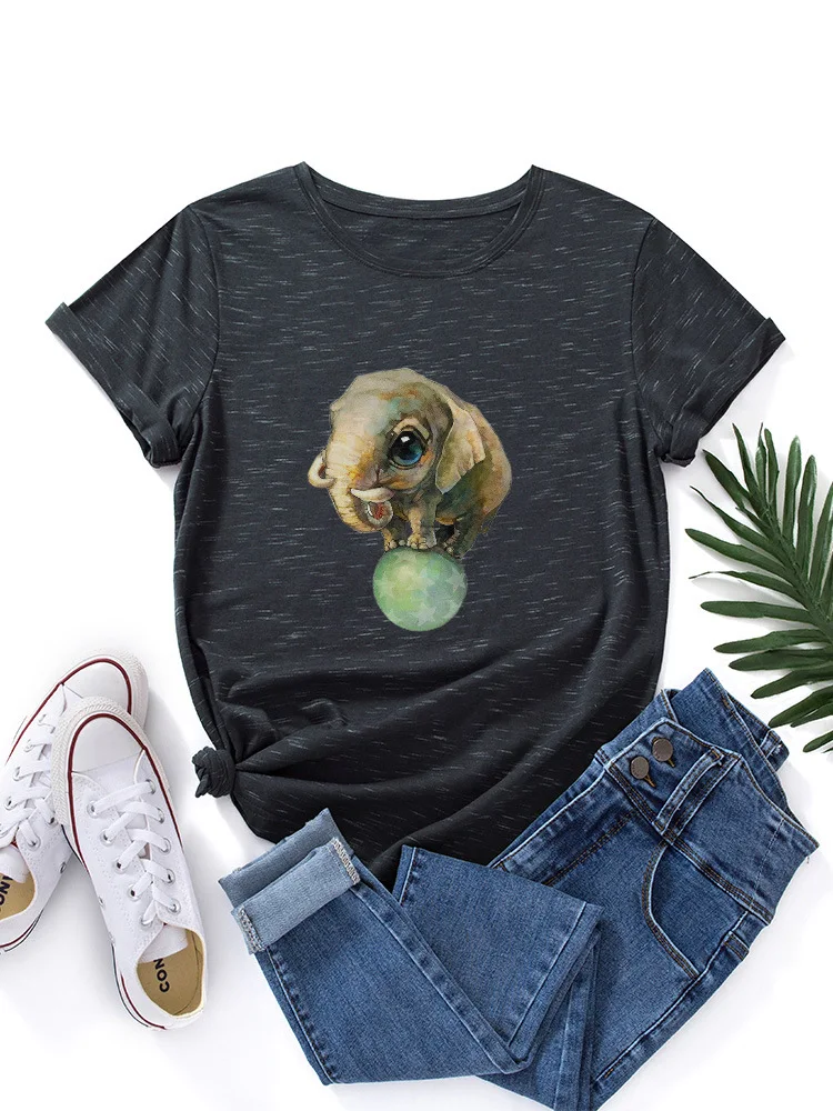 

Женская футболка из натурального хлопка, с коротким рукавом