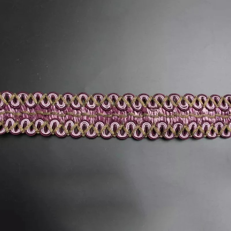 Классическая вышитая кружевная ткань 6 м/лот Золотая волнистая отделка