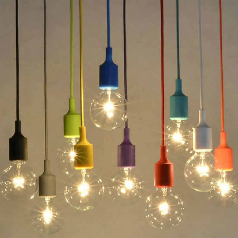

Creative rainbow color DIY lamp line modern minimalist restaurant bar single head multi-head mini decorative small chandelier