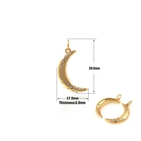 micro pave moon pendant small earrings pendant female diy handmade jewelry production and supply wholesale