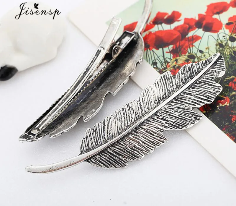 Jisensp Для женщин металлического сплава Винтаж заколка с листиками минимализм