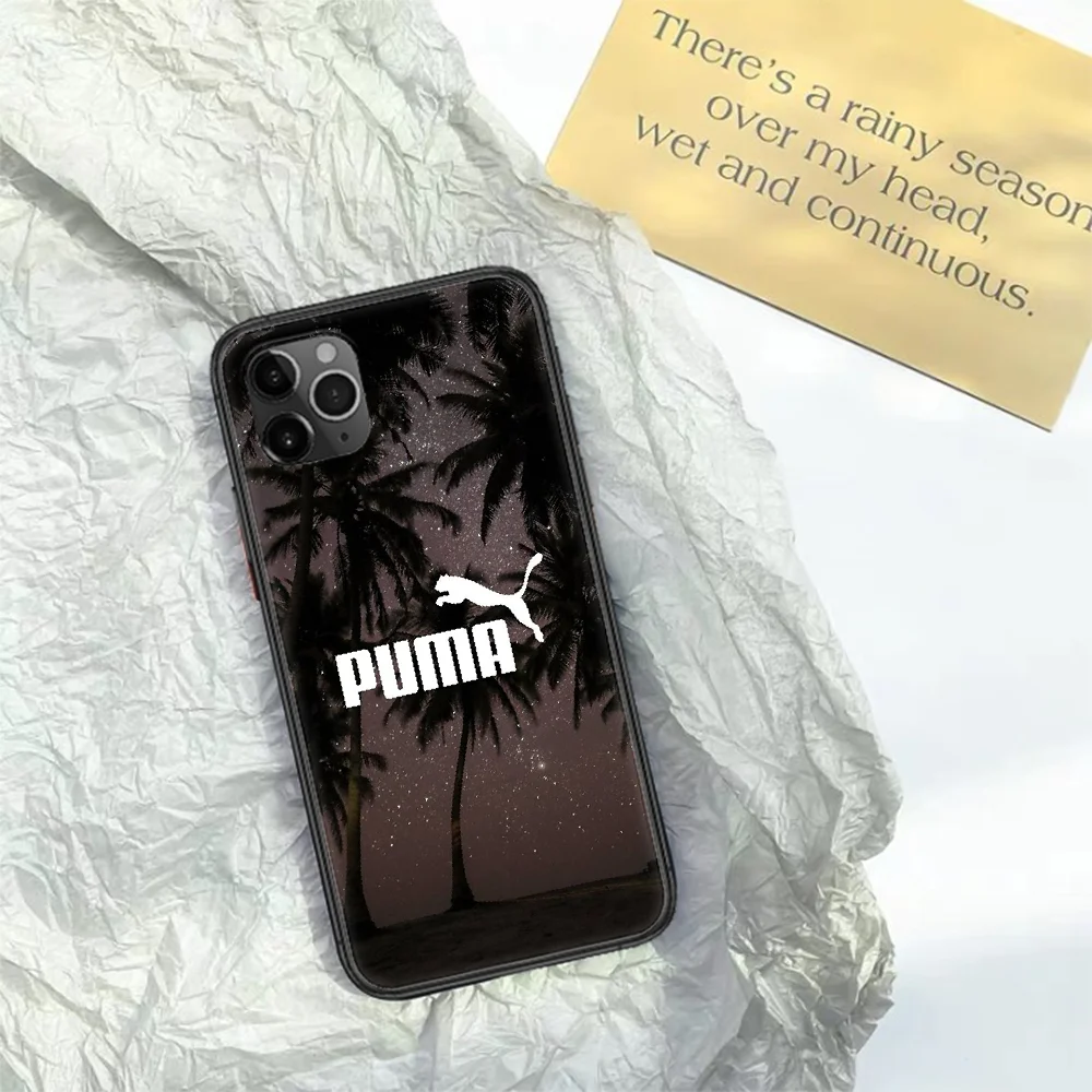 

German Leopard Sports Brand Phone Case For Iphone 11 12 Mini PRO XR X XS MAX 6 6s 7 8 Plus 4 5 5s SE 2020 black Bumper Soft