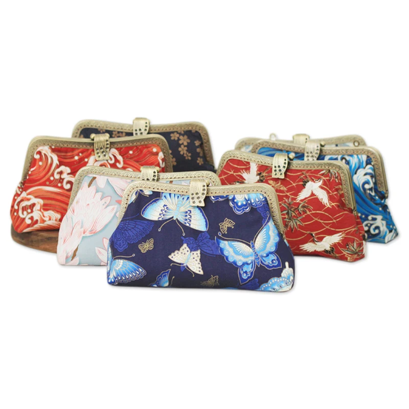 

ZXIIXZ Bronzing Cloth Coin Purse Package Embroidery Handmade Materials Kit Frame Button Handbag Needlework Non Finished Product
