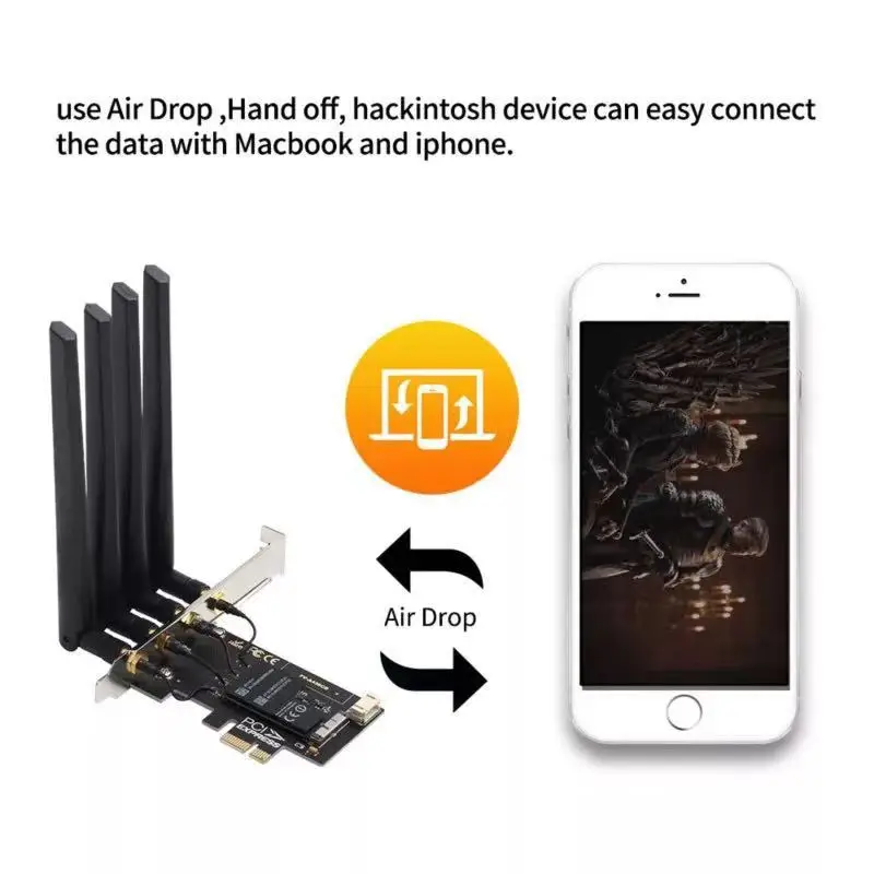 1750 Мбит/с Fenvi T919 PCIe Wi-Fi кард-802.11ac 2 4 г/Wi-Fi 5 ГГц Dual Band настольных ПК адаптер BCM94360CD для