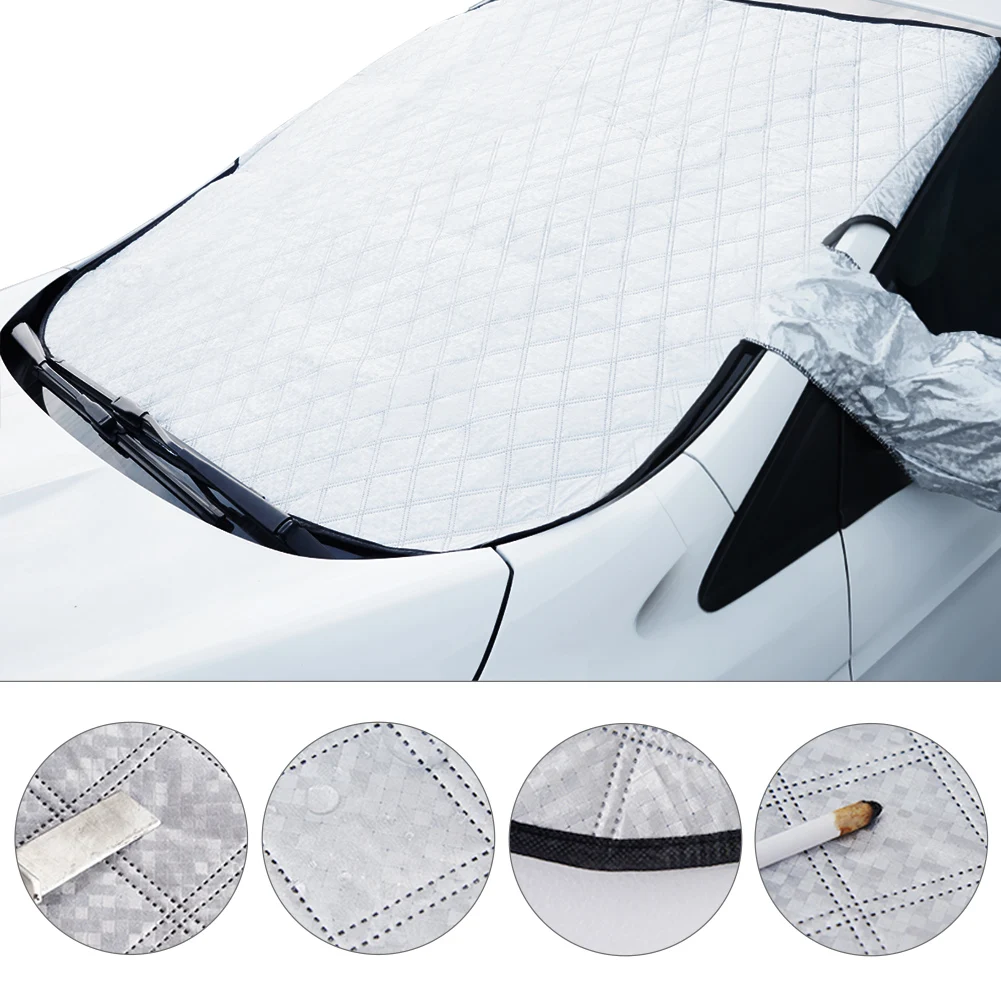 

Car Windshield Snow Cover Prevent Snow Ice Sunshade Dust Frost Freezing Cover Protector Cover with Mirror Cover