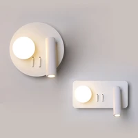 led reading wall lamp 2 light head with switch spotlight creative nordic bedroom lamp living room simple modern book room lamp