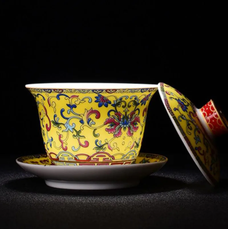 Керамический гайвань Цзиндэчжэнь 200/300 мл Tureen Традиционный китайский чай чаша для