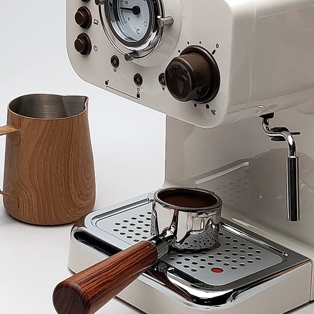 58MM Stainless Steel Double Ear Coffee Machine Handle Bottomless Filter Portafilter Universal Wooden E61 Espresso Tools | Дом и сад