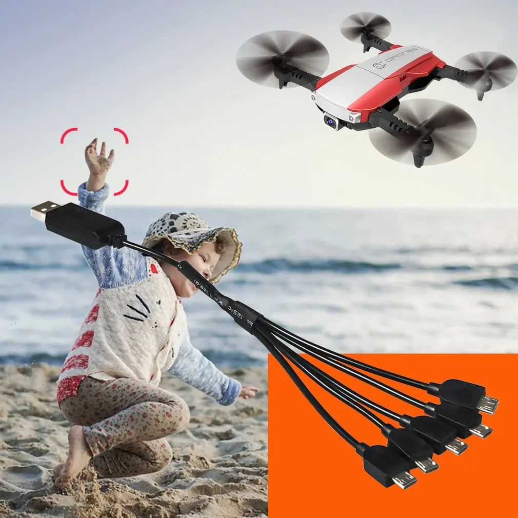 

1 to 5 USB Charging Cable 3.7V 1200mAh Replace Rechargeable Lipo Battery Charger for E58 S168 RC Drone Quadcopter