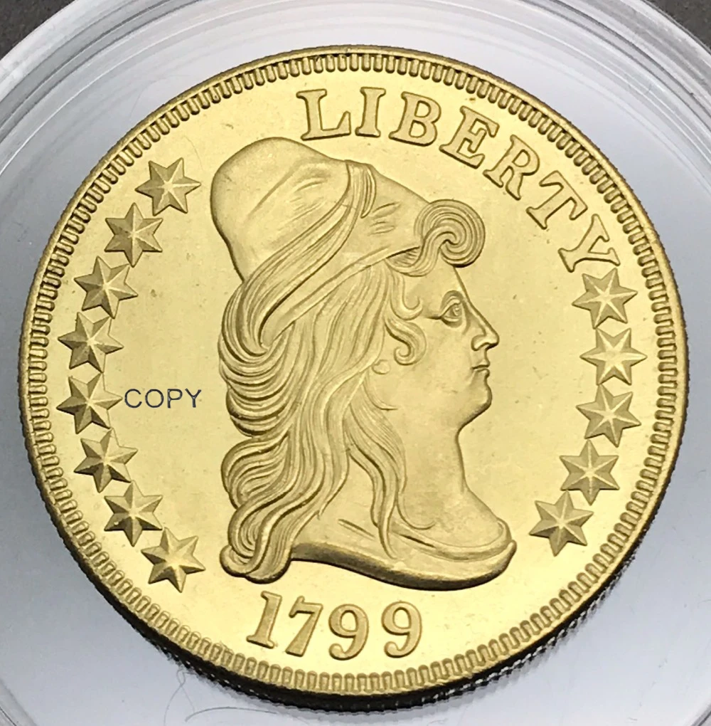 Соединенные Штаты Америки 1799 золотая монета с орлом Либерти латунная