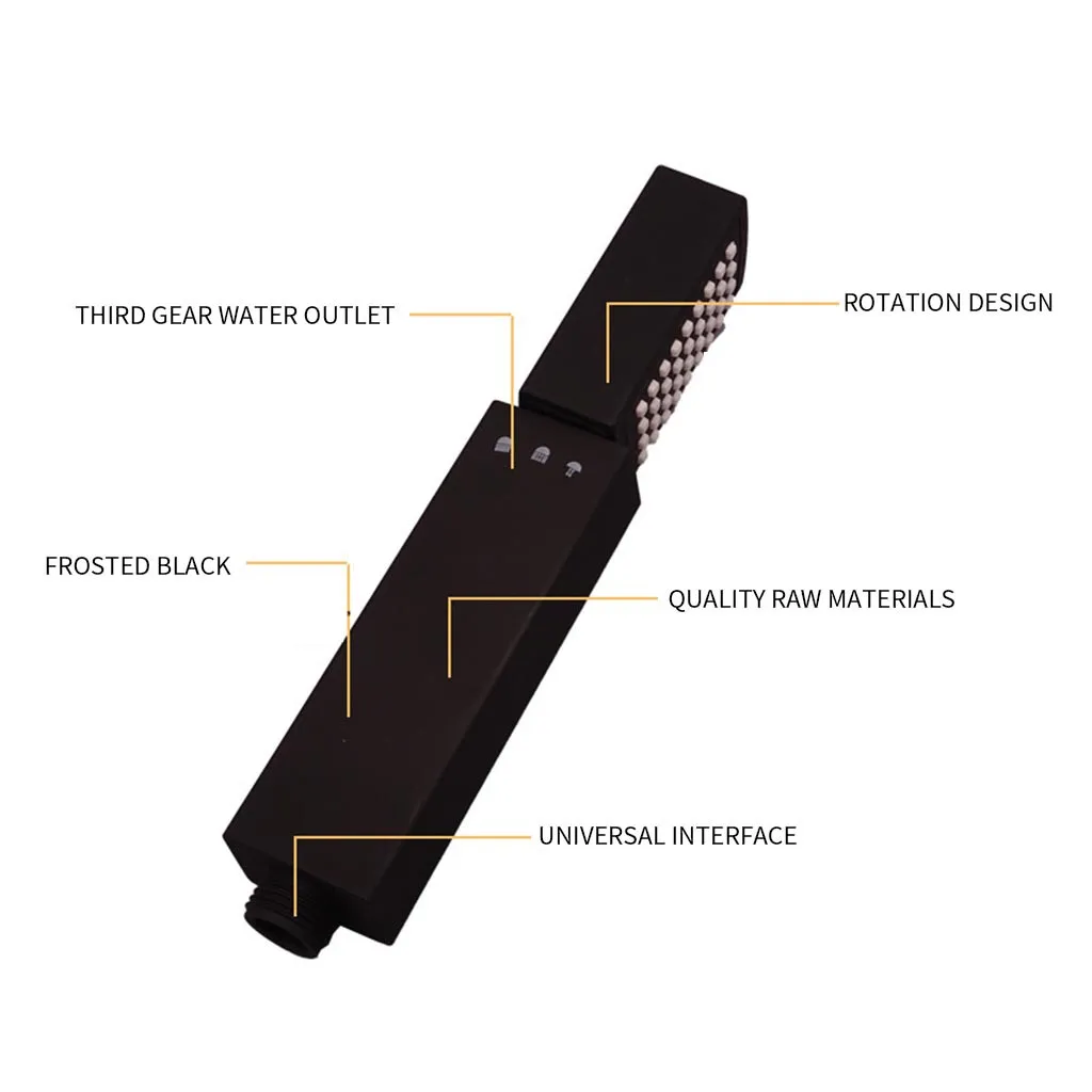 

Shower Head Bathroom Black Household Bathing SPA Hand Held Water Saving Filter Spray Rotary Nozzle Pressurized Faucet