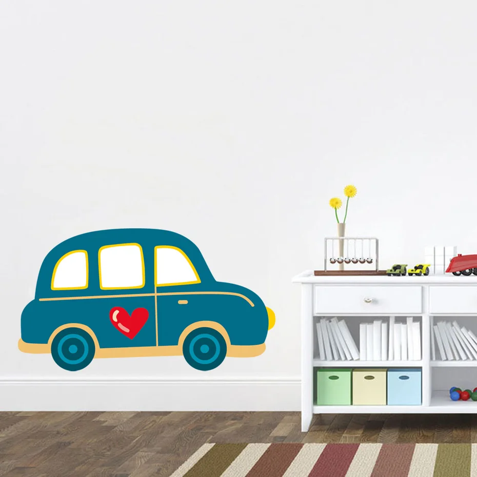 Наклейки на стены с мультяшными автомобилями и грузовиками сделай сам наклейки