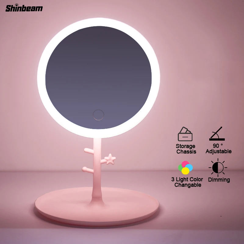Регулируемый подсвечиваемый макияж зеркало живой светильник Led туалетный столик