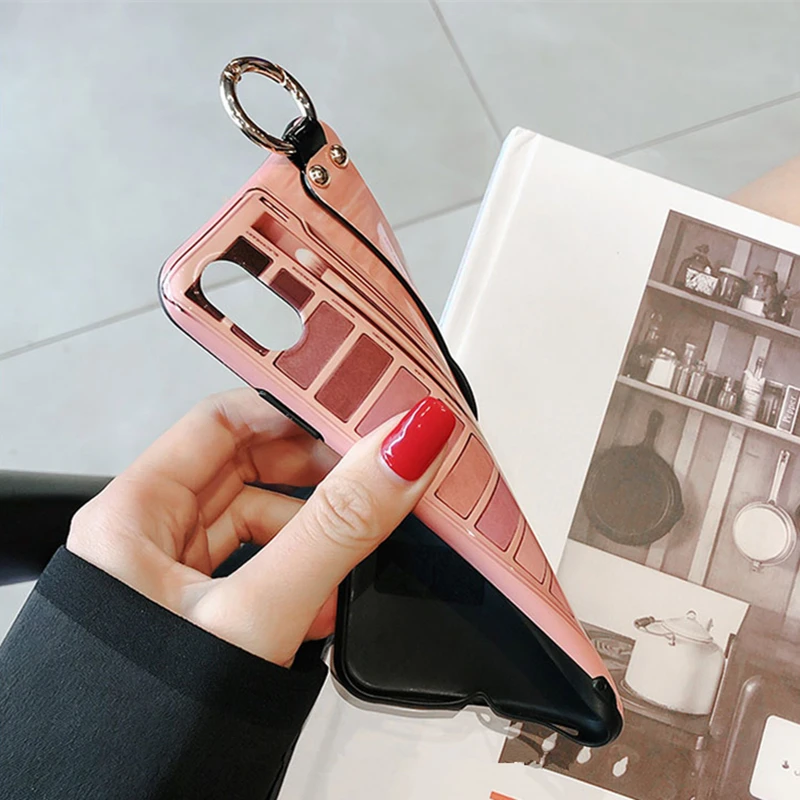 

Make-up eye shadow palette mobile phone case for iphone XS Max XR XS for iphone 6 6s 7 8 plus Wristband silicone case cover