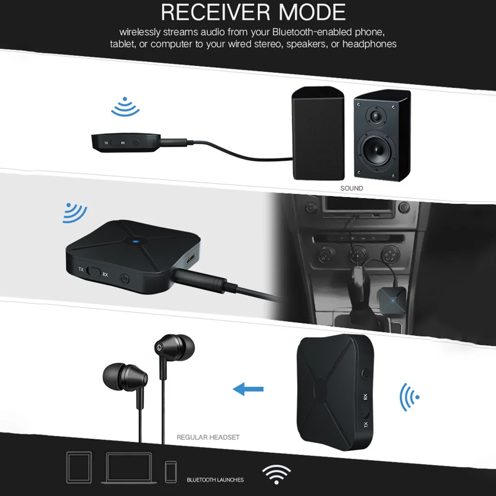 2 в 1 стерео Bluetooth-совместимый приемник 4 передатчик для домашнего ТВ MP3 ПК