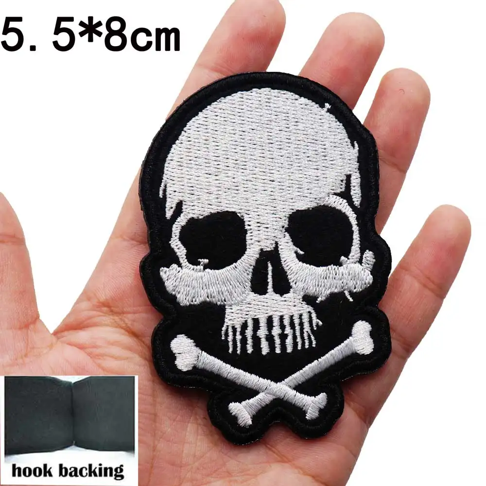 Женские нашивки с черепом вышитые панковские байкерские наклейки для одежды