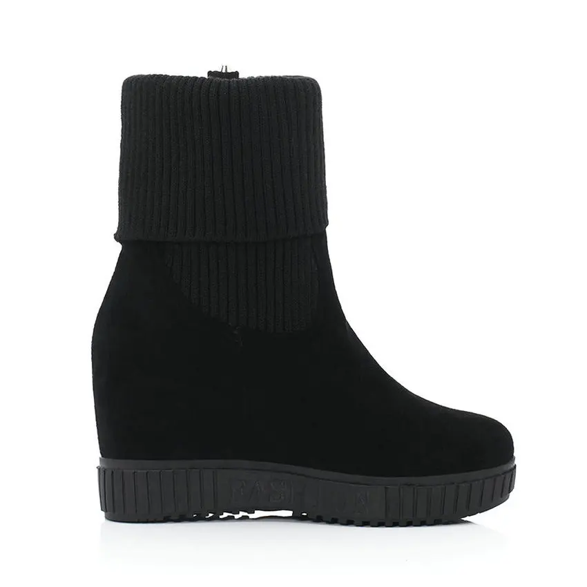 ESVEVA 2020 увеличивающая рост женская обувь с круглым носком осень-зима из