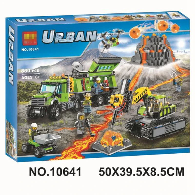 Креативный 10640 город серия вулкан вертолет геологоразведка Совместимость Legoings