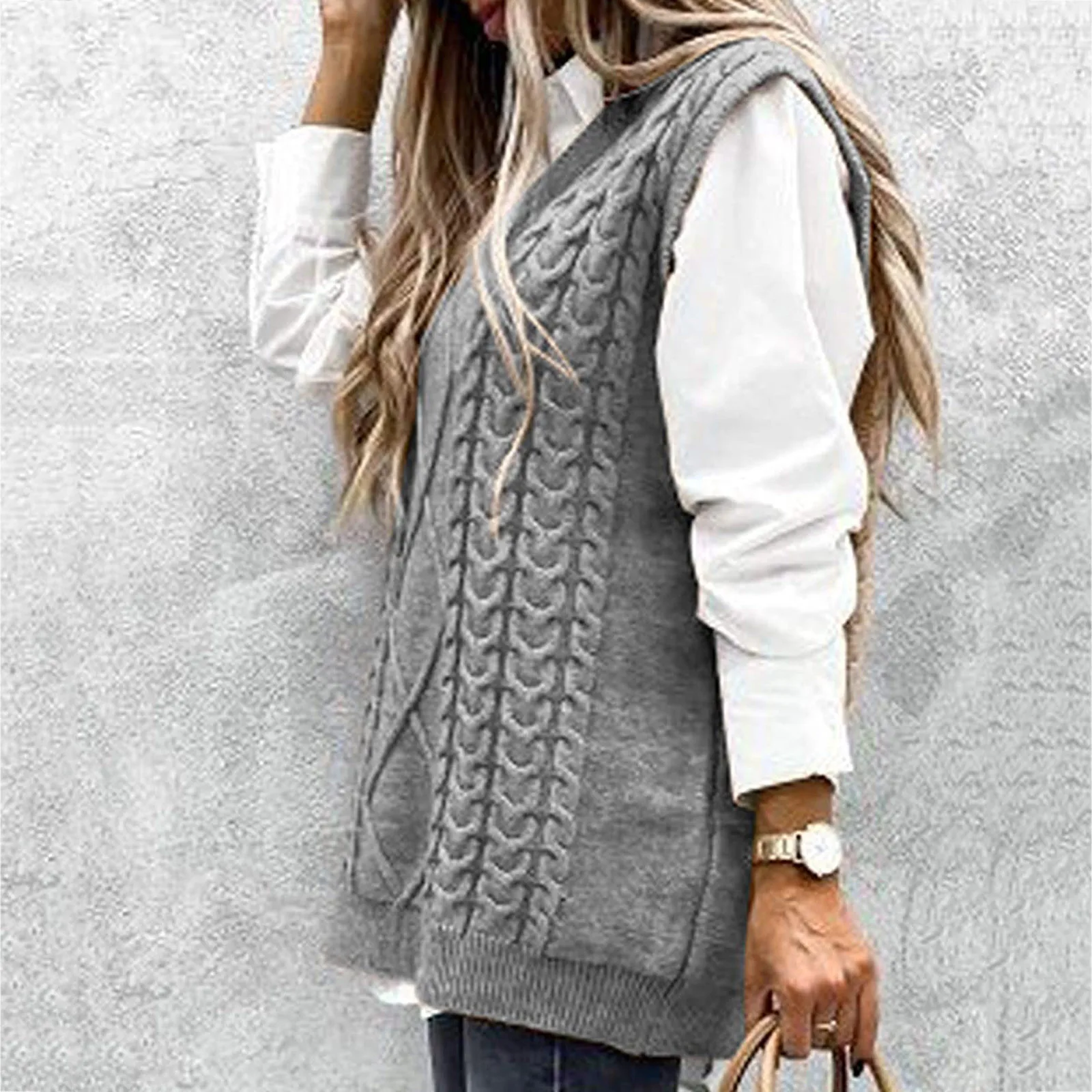 

Plaid knitted vest women's streetwear chic Korean college style Y2K clothes striped V-neck short knit sweater sweater vest vest