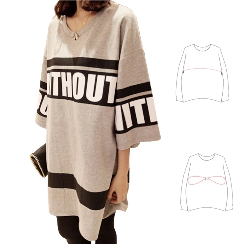 Новое поступление футболка с надписью для беременных свободная полурукавом и