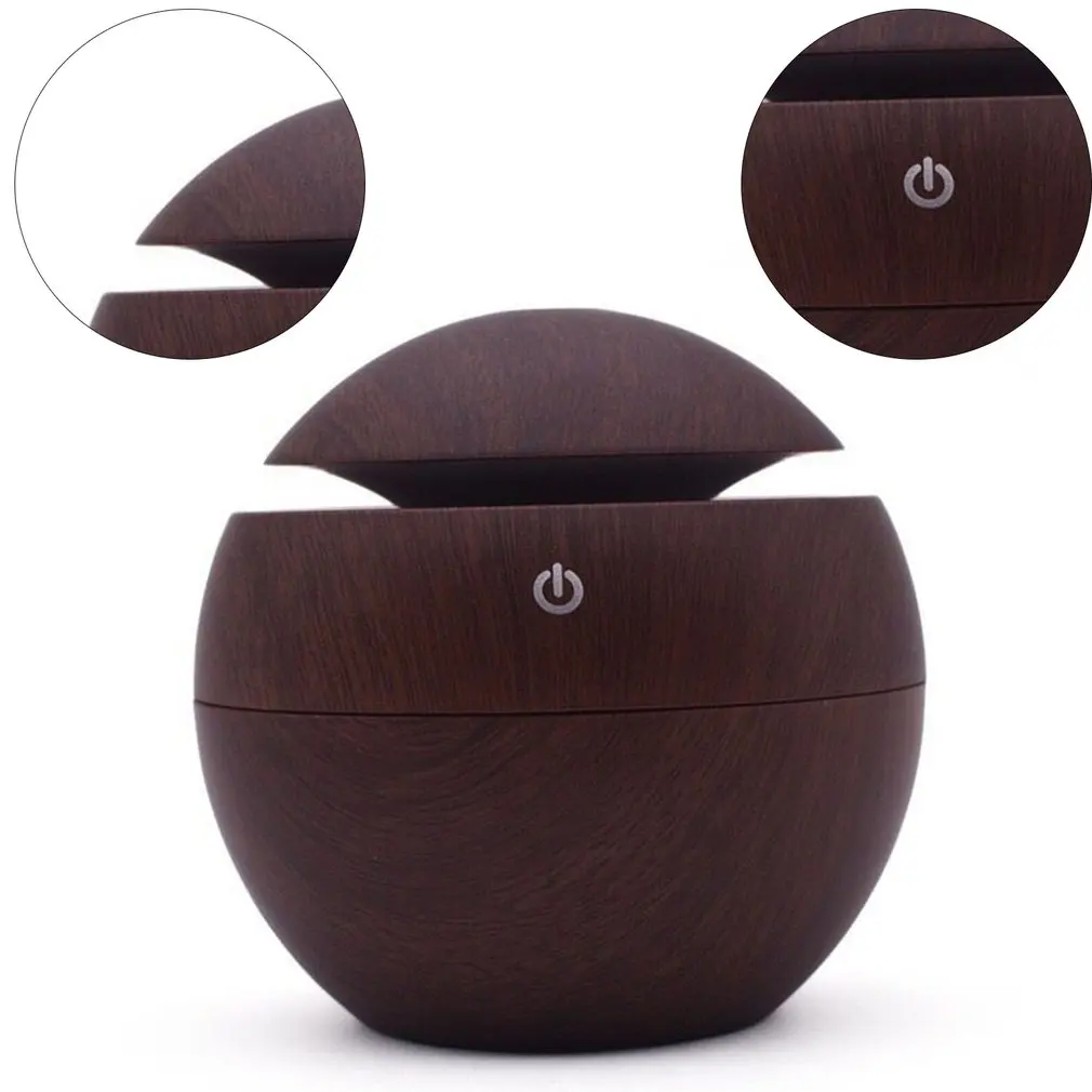 

Essential Wood Humidifier Portable LED USB Touch Room Humidifier For Liveroom Ball Night Light Humidifier