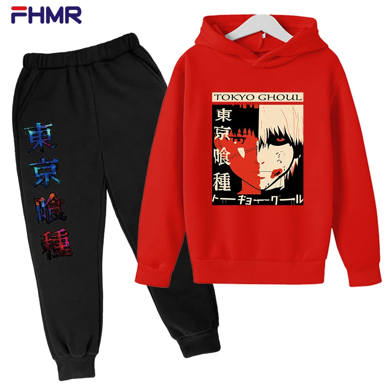 

2021 New Tokyo Ghoul Japan Anime Print Pullovers Hoodie Loose Hip Hop Sweatshirt Punk Streetwear Harajuku Children Hoodied Suit