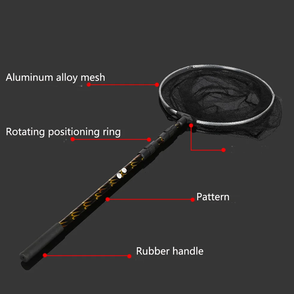

1.5-1.7-1.9-2.1m Fishing Net Fishing Gear Telescopic Folding Fishing Net Outdoor Sports Camping Fishing Fishing Gear Accessories