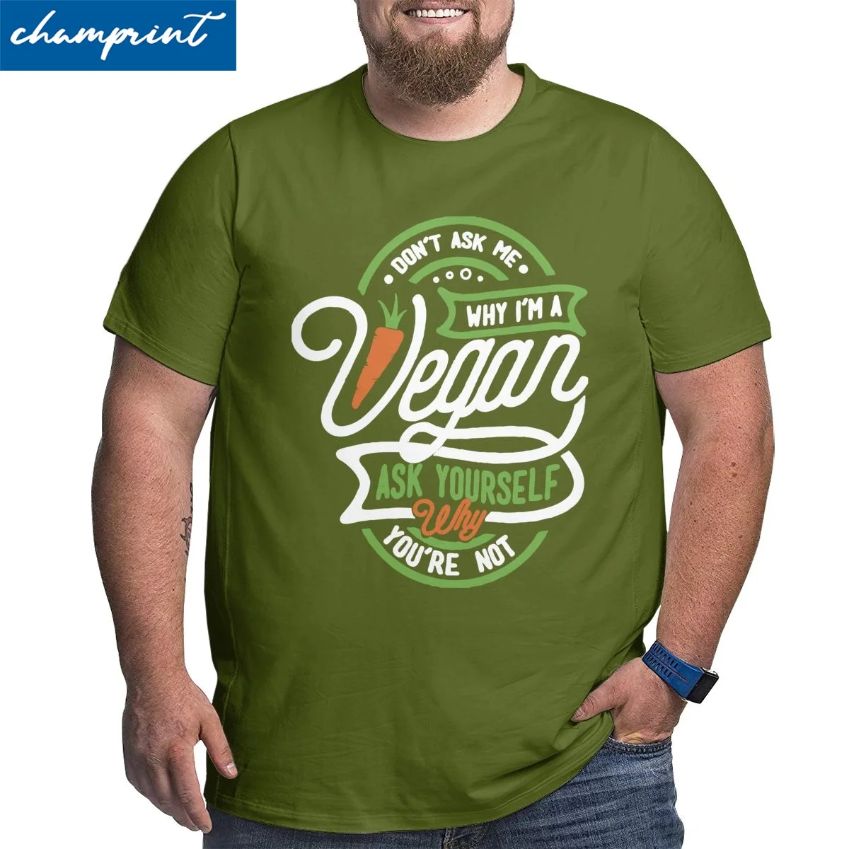 

Вегетарианские футболки для мужчин, забавная футболка с круглым вырезом, вегетарианские футболки большого размера с коротким рукавом, Одеж...