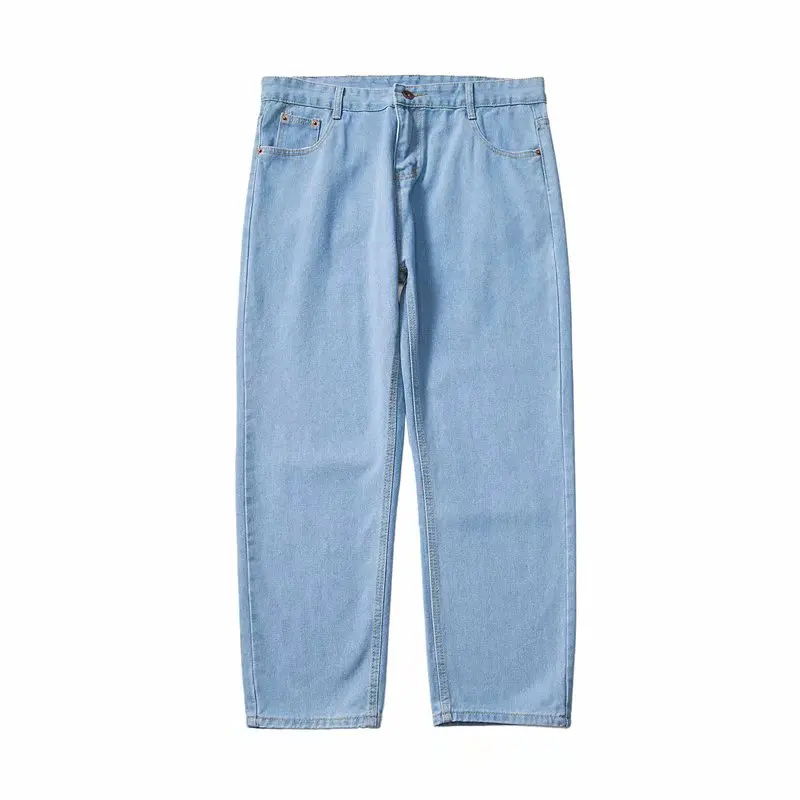 

Men Jeans Solid Simple Denim Baggy Plus Size 5XL Straight Cargo Casual Daily All-match Comfortable Students Streetwear Fashion
