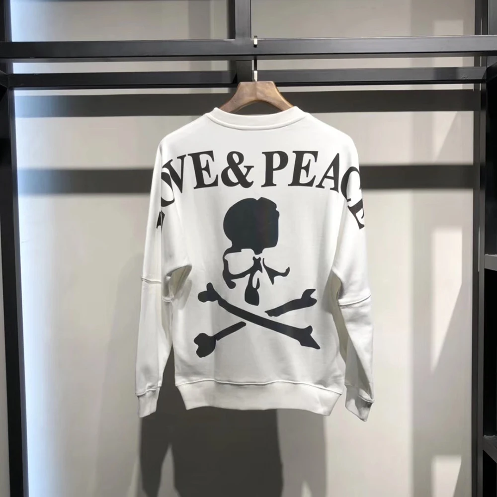 Мужская толстовка с принтом DUYOU Skull LOVE & PEACE пуловер рукавом летучая мышь мужские