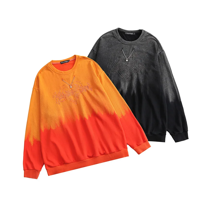 

Fall's new gradual polo neck hoodie oversize long sleeve top for women's lovers