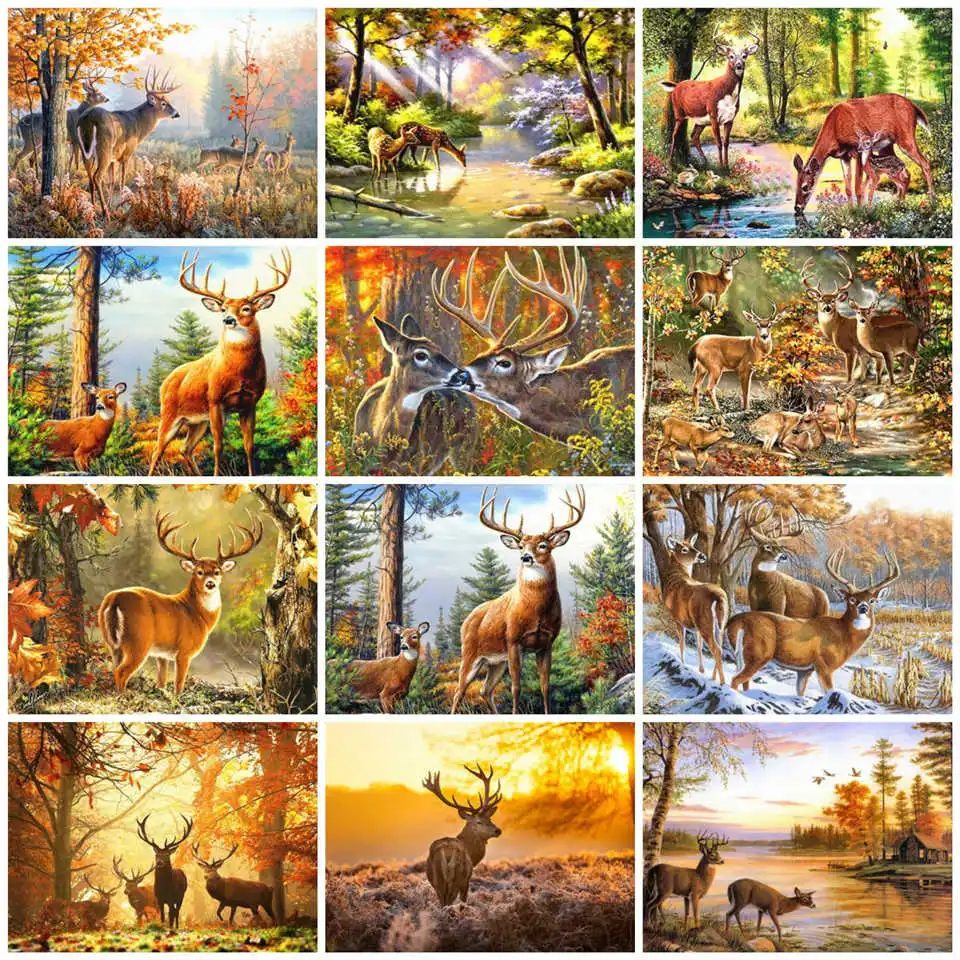 

AZQSD Diamond Embroidery Deer Diamond Painting 5d Animal Picture Of Rhinestones Diy Gift Handmade Home Decor Cross Stitch Kits