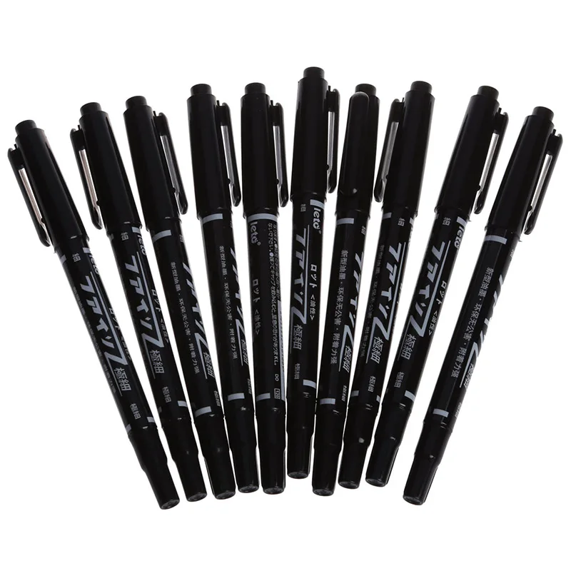 

10 Pcs Tattoo Pen Tattoo Skin Marker Marking Scribe Pen Fine & Reg Tip - Tattoo Pen