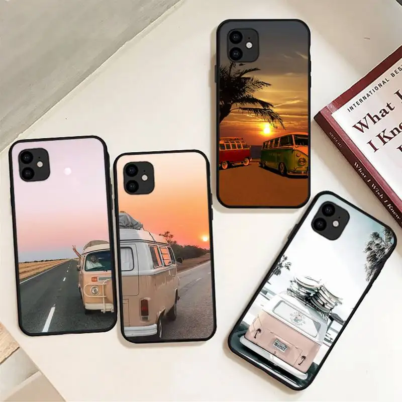 

Combi Van Surf Phone Case For IPhone 11 12 13 Mini Pro XS Max 6 7 8 Plus 6S X XR Black Cover Shell