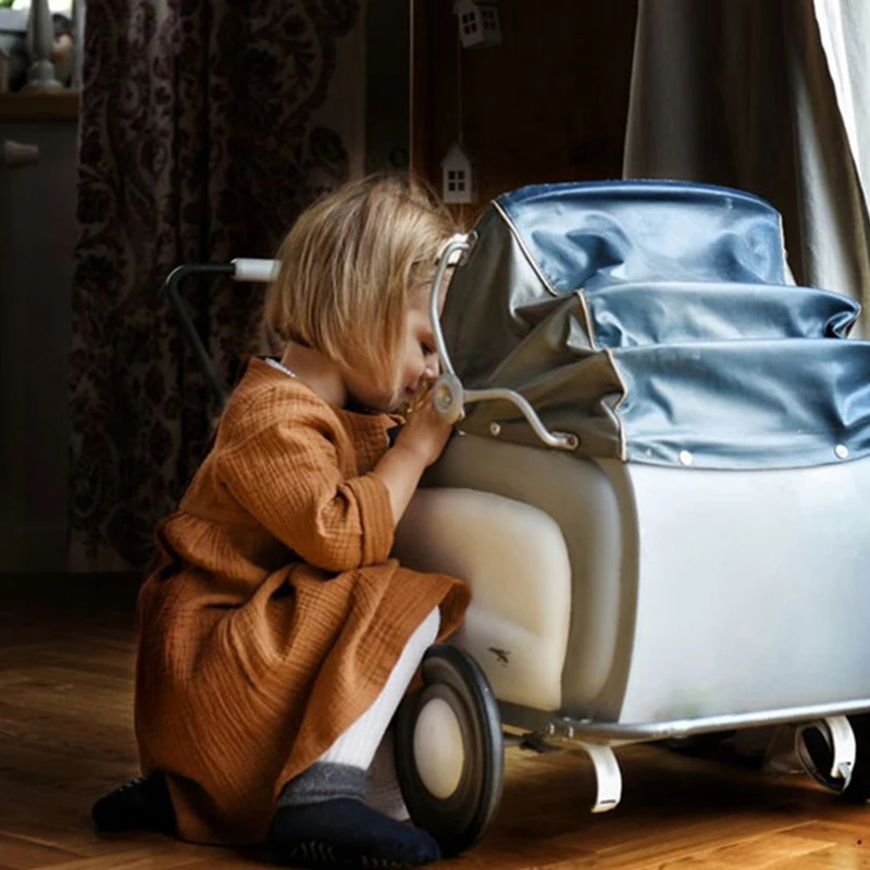 Детское хлопковое платье с длинным рукавом на пуговицах TZ62 | Детская одежда и