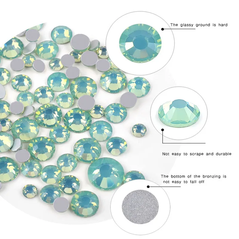 1 упаковка разные размеры SS4 SS20 опаловые Стразы для ногтей с плоским дном цветные
