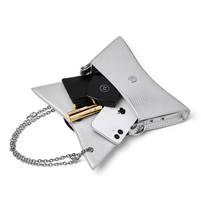 

2021 New Fashion Famous Luxury Brand Ladies High Quality 100% Genuine Leather Chain Baguette Underarm Bag Crossbody Shoulder Bag