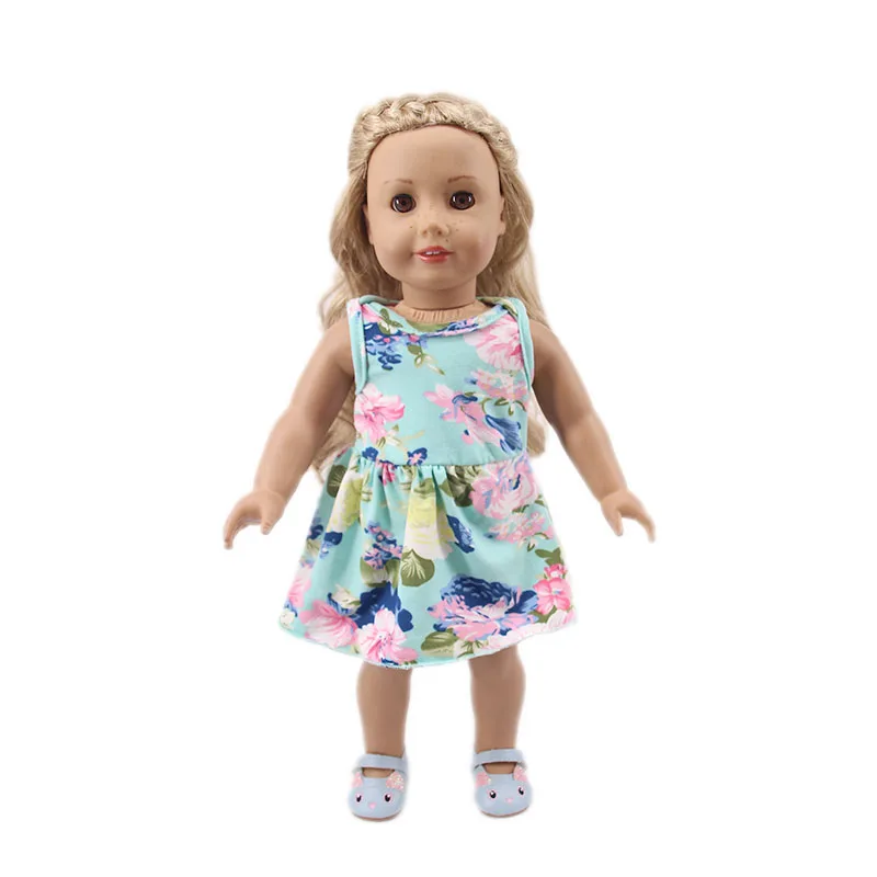 Модное платье с принтом куклы подходит для американской 18 дюймов и 43 см