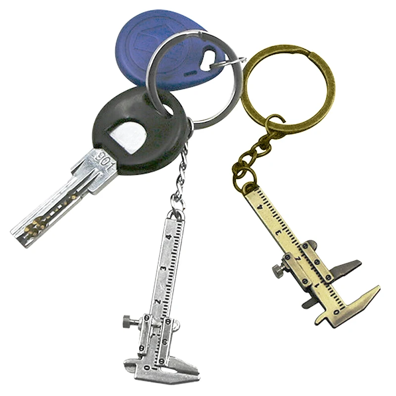 

1Pc 0-4cm Key Ring Style Simulation Model Ruler Mini Vernier Calipers Keychain Measuring Gauging Tools Vernier Caliper