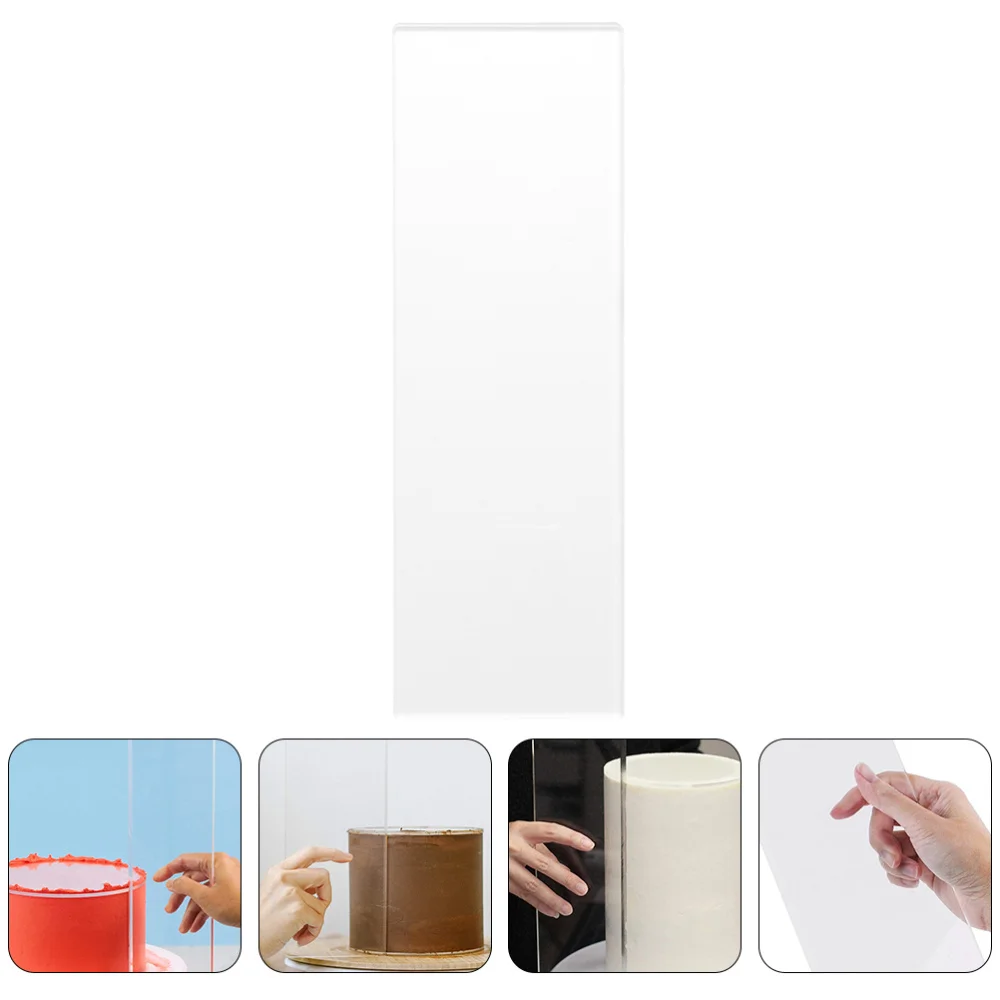 

1PC Transparent Cake Cream Scraper Rectangular Acrylic Baking Tool (14 Inch)