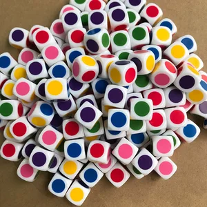 10 шт.партия 6-сторонний круглый цвет кости забавная игра-головоломка отправить детей 16 мм