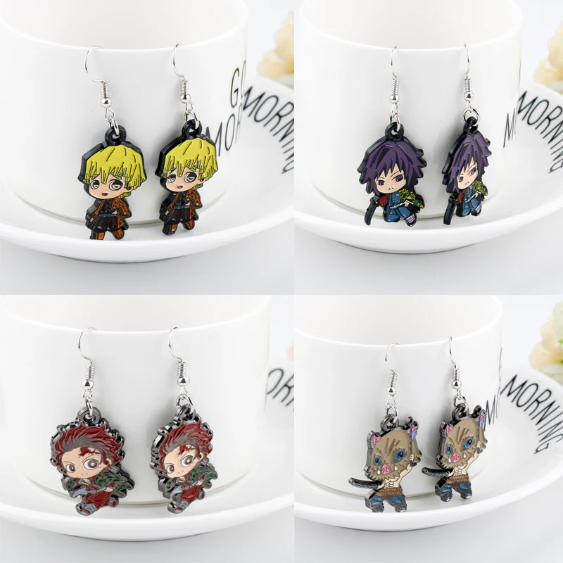 Аниме Демон Истребительница серьги в виде цветов стержня уха Kimetsu без Yaiba камадо