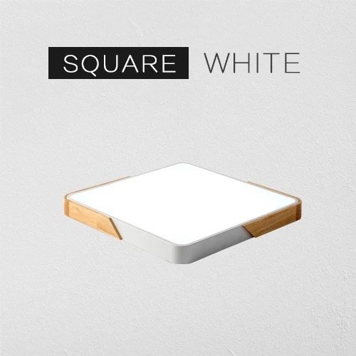 White Square Современный светодиодный потолочный светильник, ультра тонкий поверхностный монтируемый светильник, приспособление для спальни, холла, деревянная кухонная лампа для домашнего декора, пульт дистанционного управления - Цвет корпуса: White Square